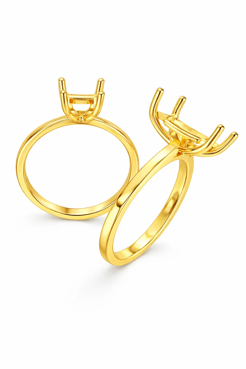 Yellow gold solitaire ring setting
